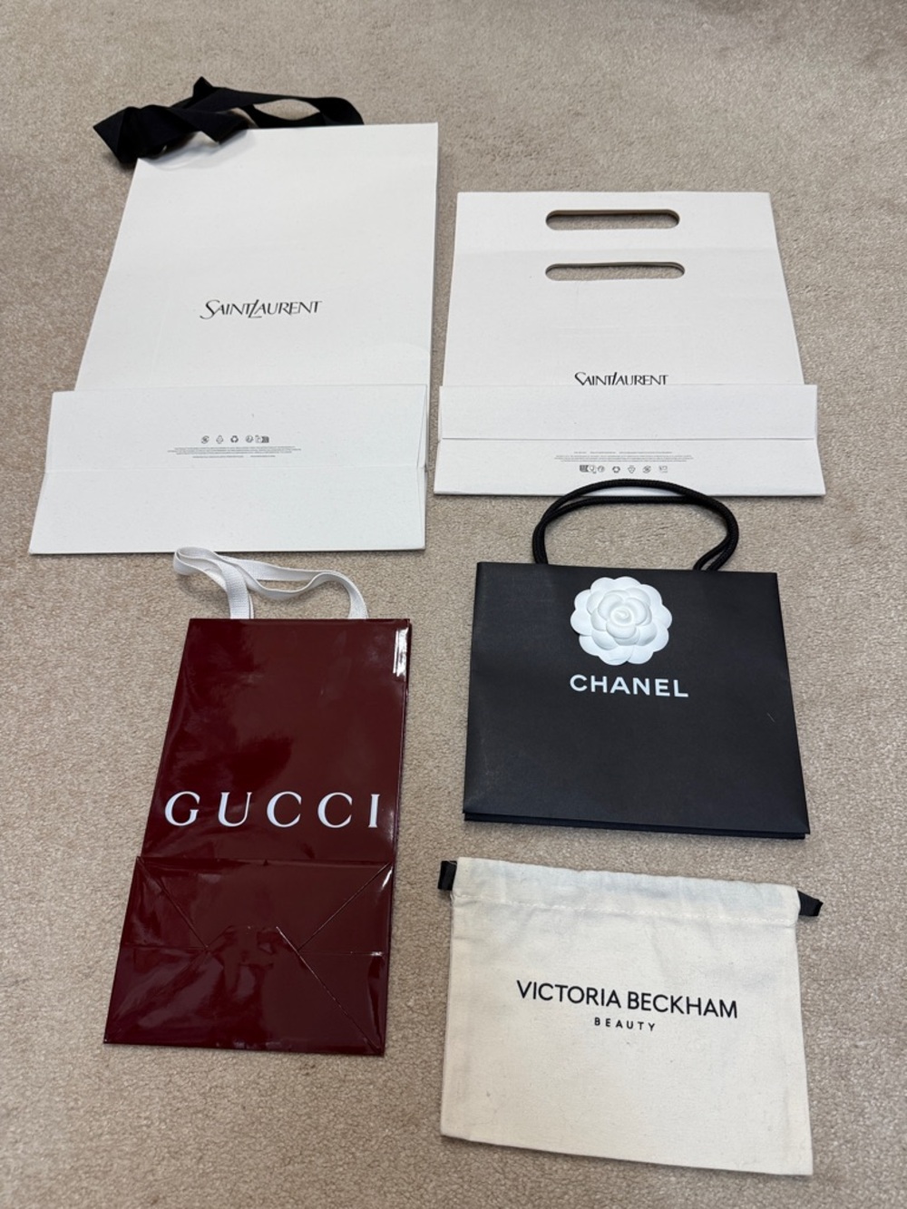 Chanel, Gucci, LV, YSL, Victoria Beckham Paper and Canvas Totes with Handles